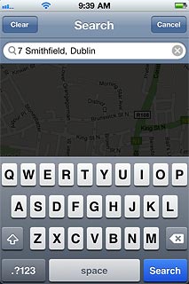 Key in the required destination and press Search.