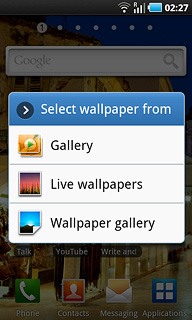 Press Wallpaper gallery, Gallery or Live wallpapers.