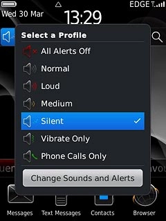 To deactivate silent mode:Press another profile than Silent.