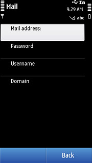 Press Mail address and key in your email address.