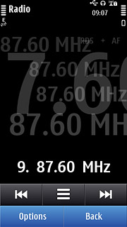 Press and hold arrow right or arrow left.The radio searches for channels in the selected direction and stops when a channel is found.