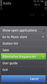 Press Alternative frequencies.