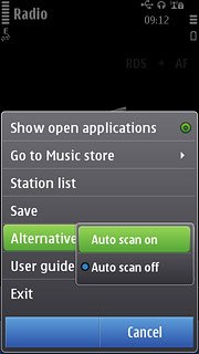 Press Auto scan on or Auto scan off.