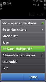 Press Activate loudspeaker or Deactivate loudspeaker (depending on the current setting).