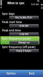 Press Sync frequency (peak).