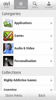 To search by category:Press CATEGORIES.Go to the required category.