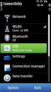 Press USB.
