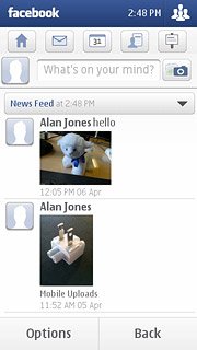 Press What's on your mind?.Key in the required status update.