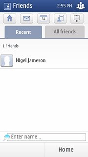 Press the friends icon.