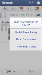To upload a new picture:Press Photo from Camera.