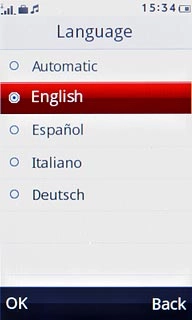 Press the required language.