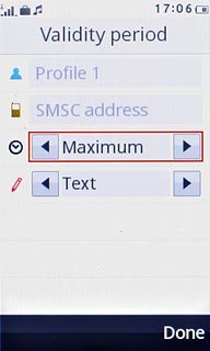 Press arrow right next to the validity period icon to select Maximum.
