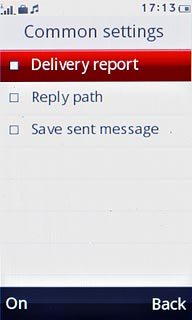 Press Delivery report to activate or deactivate the function.