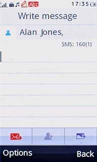 Press the message field.Write the text for your text message.