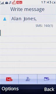 Press the message field.Write the required text.
