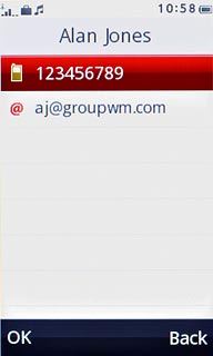Press the required phone number.
