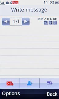 Press the attachment icon.Choose one of the following options:Insert picture, go to 4a.Insert video clip, go to 4b.Insert audio file, go to 4c.