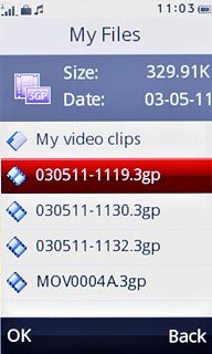 Press the required video clip.