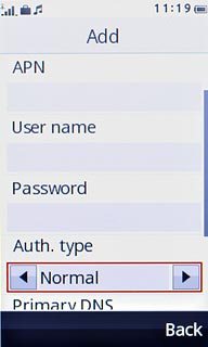 Press arrow right below Auth. type to select Normal.