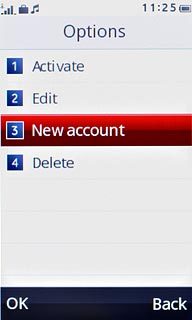 Press New account.