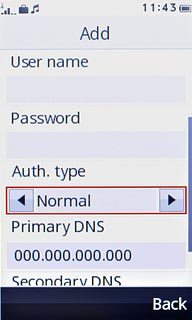 Press arrow right below Auth. type to select Normal.