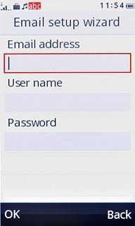 Press the field below Email address and key in your email address (e.g. name@provider.com).
