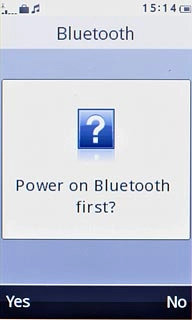 If required, press Yes to activate Bluetooth.