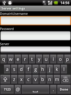 Press the field below Domain\Username and key in the domain name and username separated by a 