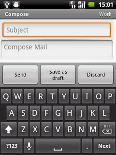 Press Subject.Key in a subject for the email message.