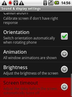 Press Screen timeout.