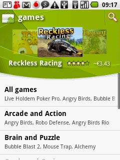 To search by application name:Press the search icon.