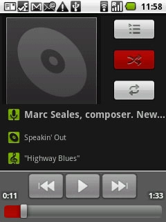 Press the shuffle icon.Depending on the current setting, the function is activated or deactivated.