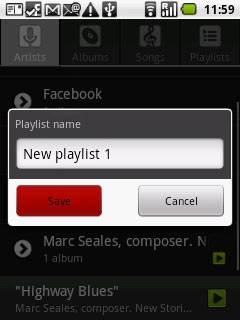 Key in a name for the playlist and press Save.