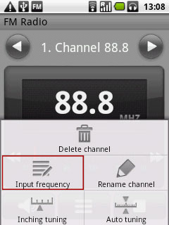Press Input frequency.