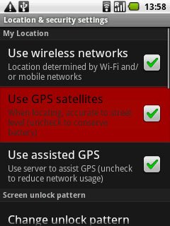 Press Use GPS satellites to activate or deactivate the function.