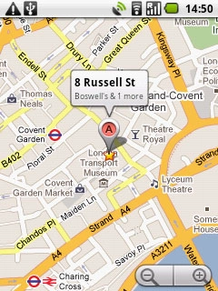 Press the information field above the destination.