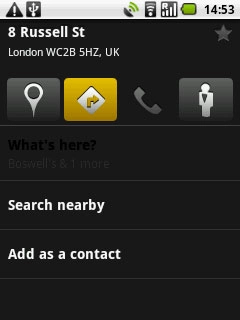 Press the directions icon.