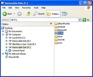 Scroll to the required folders or the required files and move or copy them to the computer.