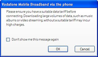 Press OK to confirm.An Internet connection from the computer via the phone is automatically established.When the connection is established, you can access the Internet from your computer.