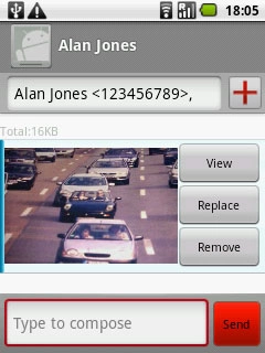Press Type to compose.Write the text for your picture message.