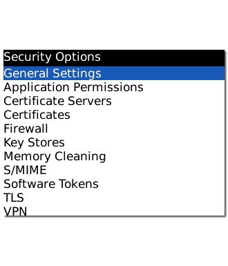 Scroll to General Settings and press the Navigation key.