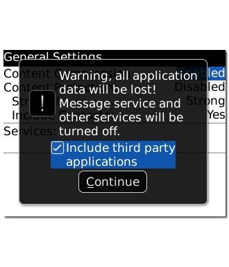 When the box next to the menu item is ticked (V), the selected data will be deleted.