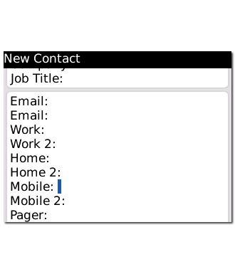 Highlight the field next to the required number type and key in the required phone number.