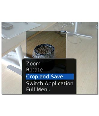 Scroll to Crop and Save and press the Navigation key.