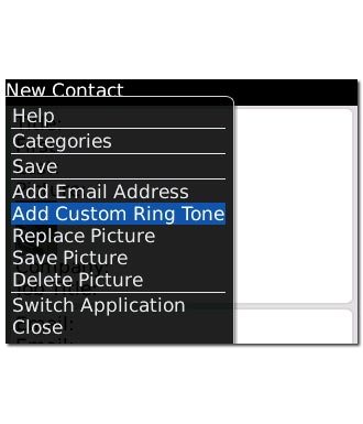 Press Add Custom Ring Tone and press the Navigation key.