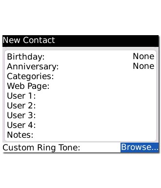 Scroll to Browse... next to Custom Ring Tone and press the Navigation key.