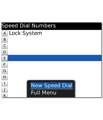 Scroll to New Speed Dial and press the Navigation key.The phone book is opened.