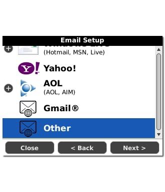 Scroll to Other and press the Navigation key.