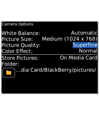 Highlight the drop down list next to Picture Quality and press the Navigation key.