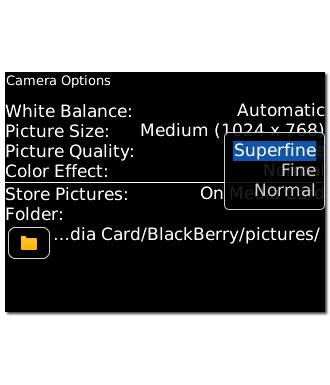 Highlight Superfine, Fine or Normal and press the Navigation key.